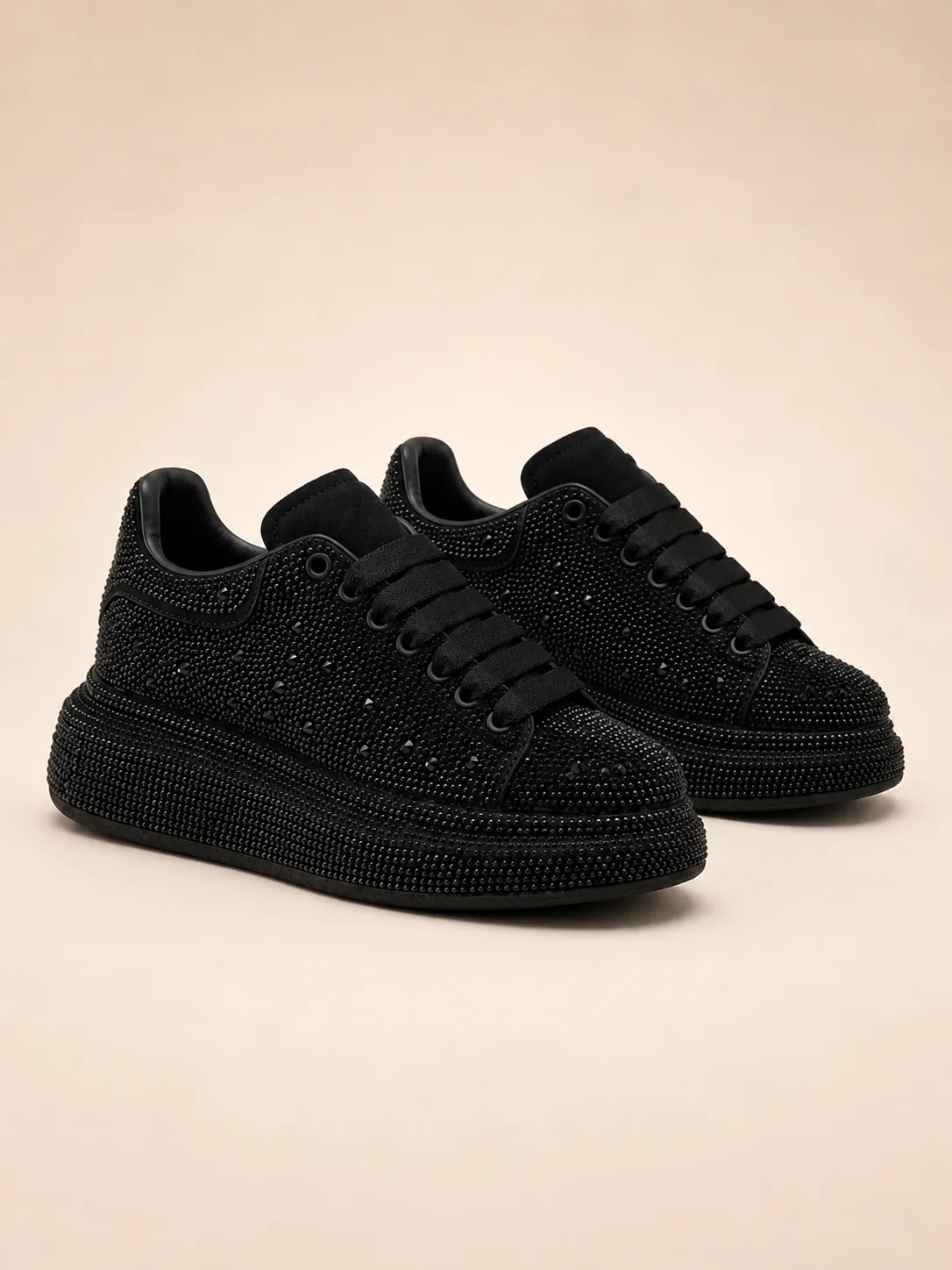 Tenis Dama Negro con Cristales - Imagen 3